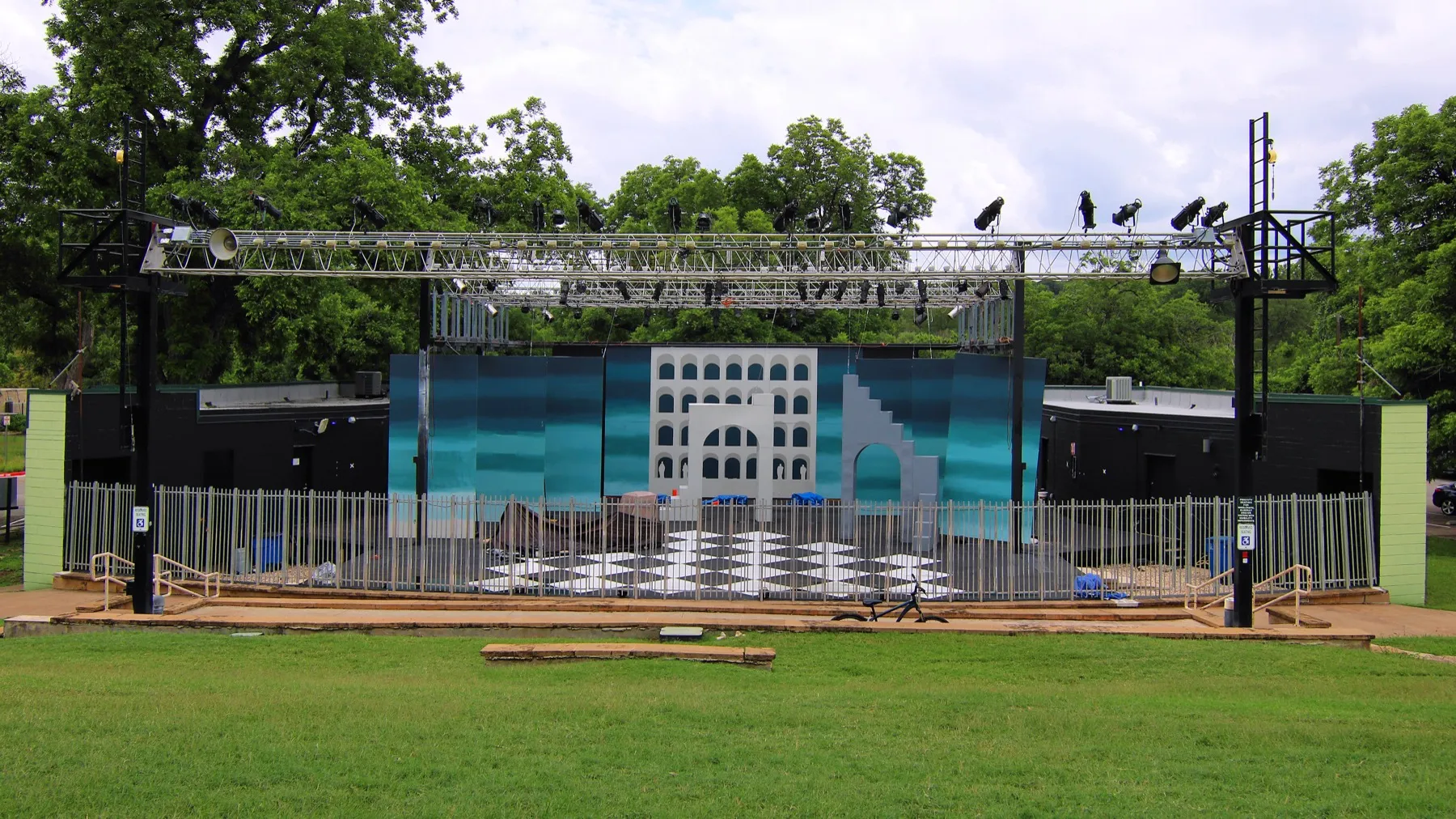 The Zilker Hillside Theater stage in Zilker Park, Austin