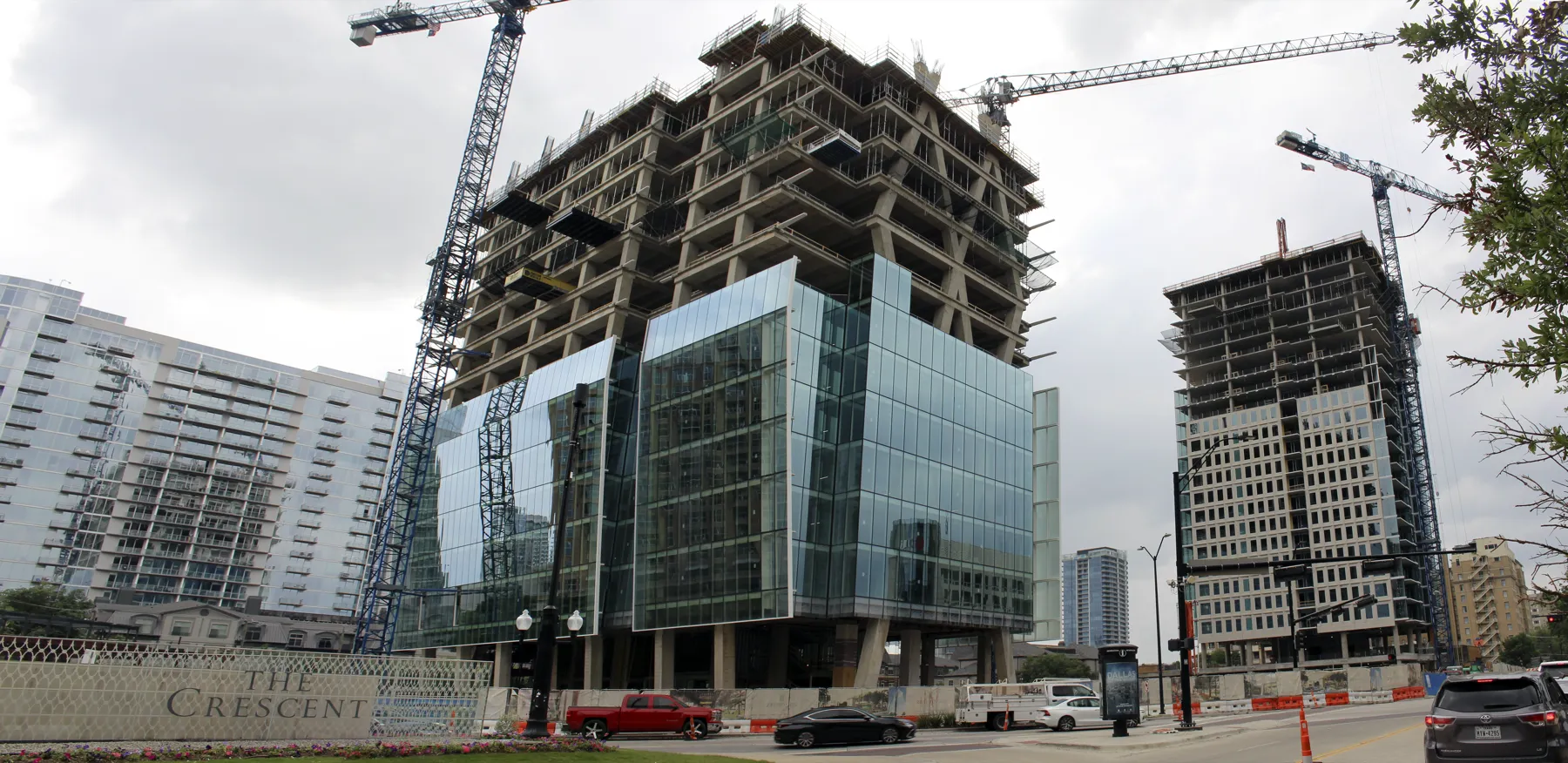 High-rise towers under construction in Uptown Dallas