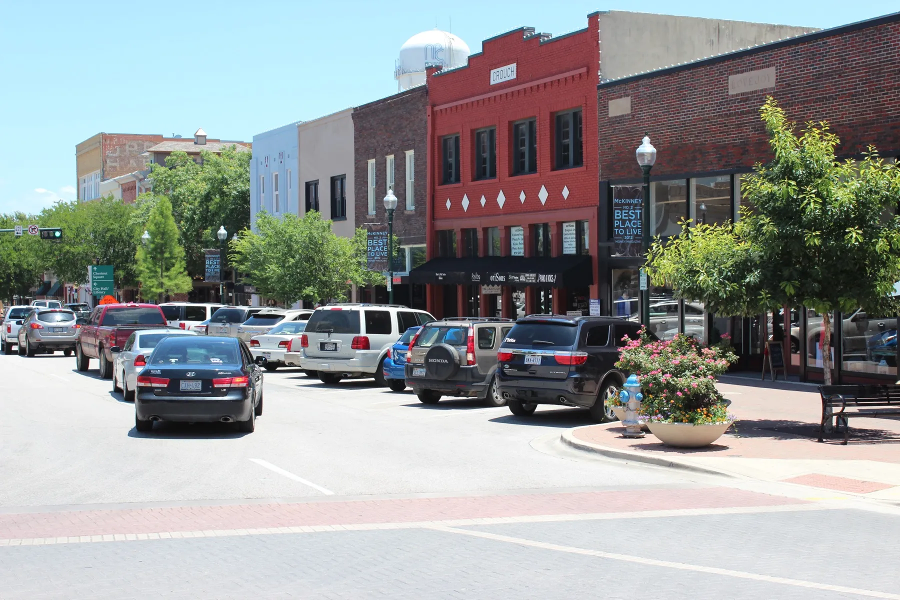 The historic courthouse square in downtown McKinney, Texas