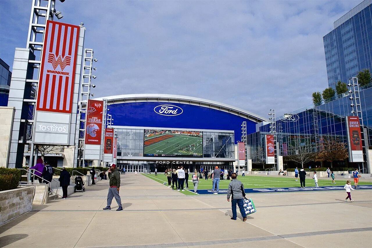 Tostitos Championship Plaza in front of Ford Center at The Star in Frisco