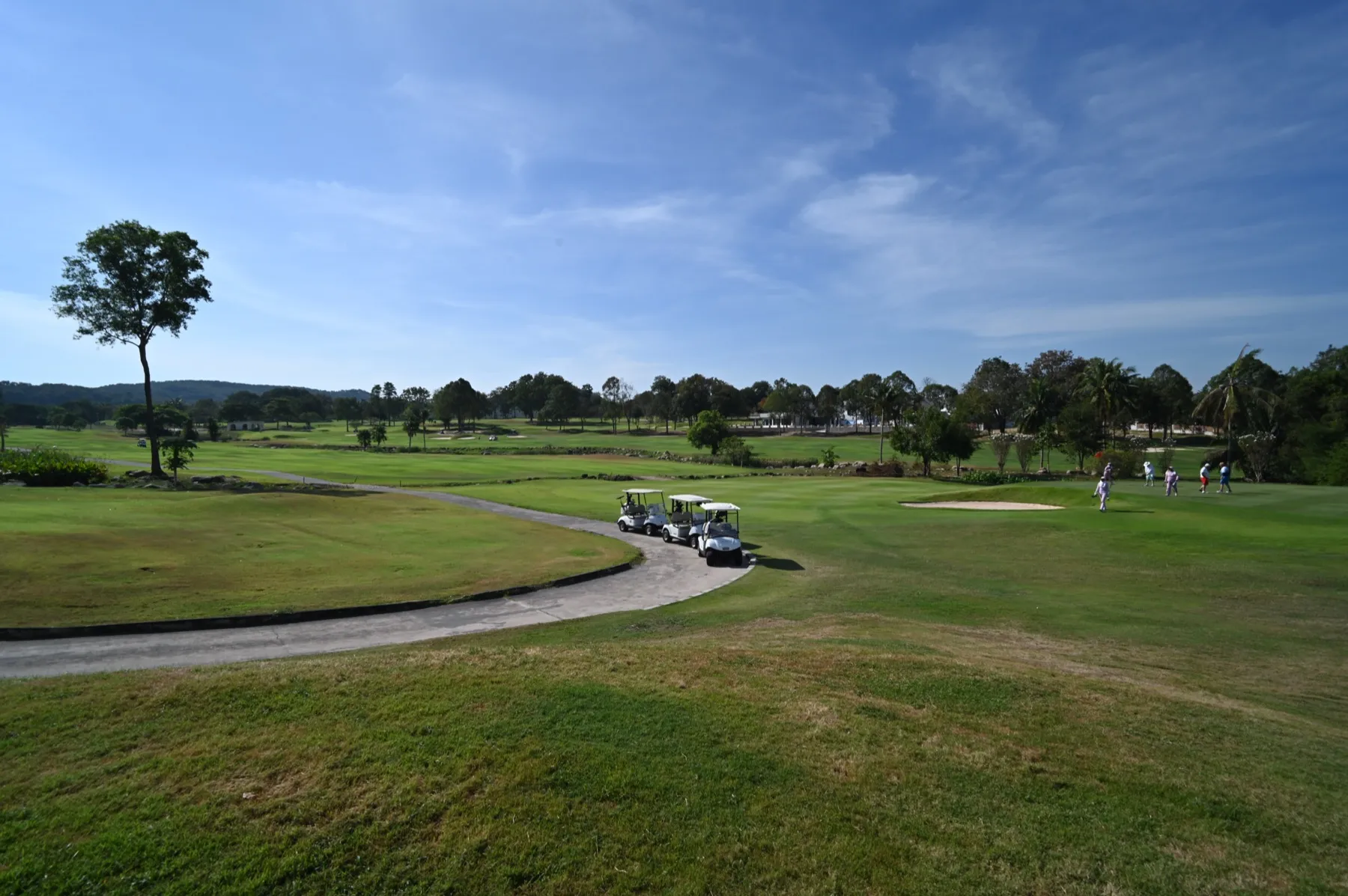 Wide open fairways and greens on a resort golf course