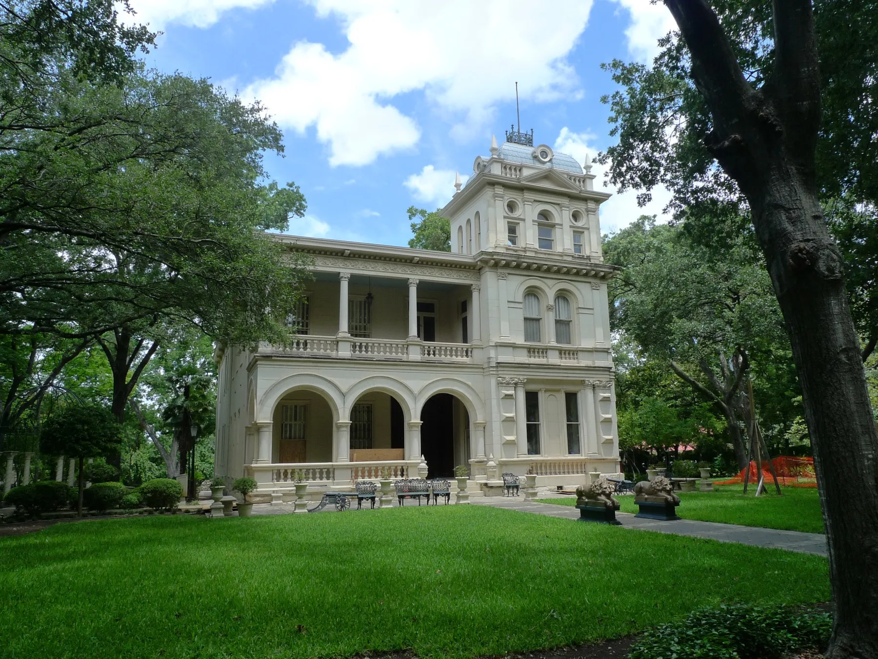 A restored nineteenth-century house in the King William Historic District of San Antonio