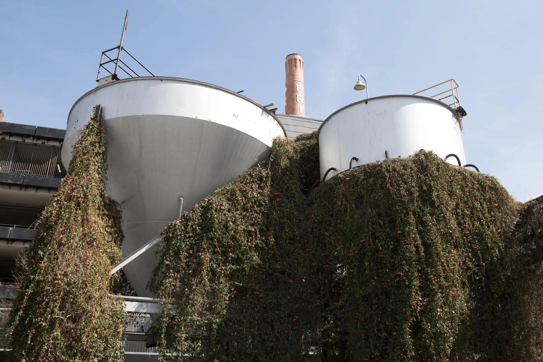 The historic brick storage tanks at the Pearl Brewery complex in San Antonio