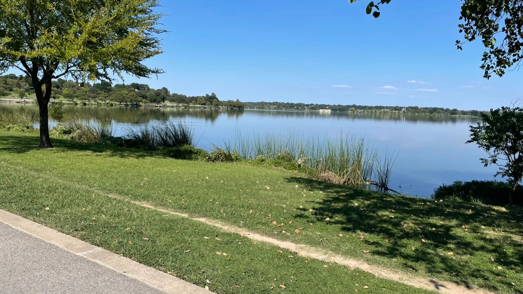 Open water and shoreline at White Rock Lake in Dallas