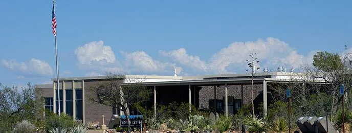 Front entrance of Panther Junction Visitor Center in Big Bend National Park