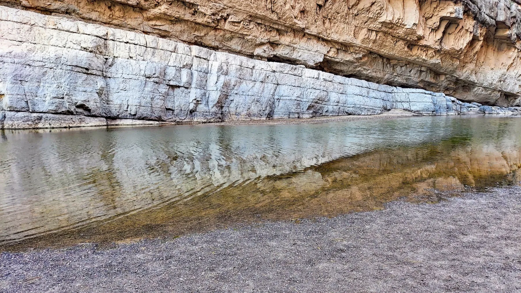 The Rio Grande entering the sheer walls of Santa Elena Canyon in Big Bend