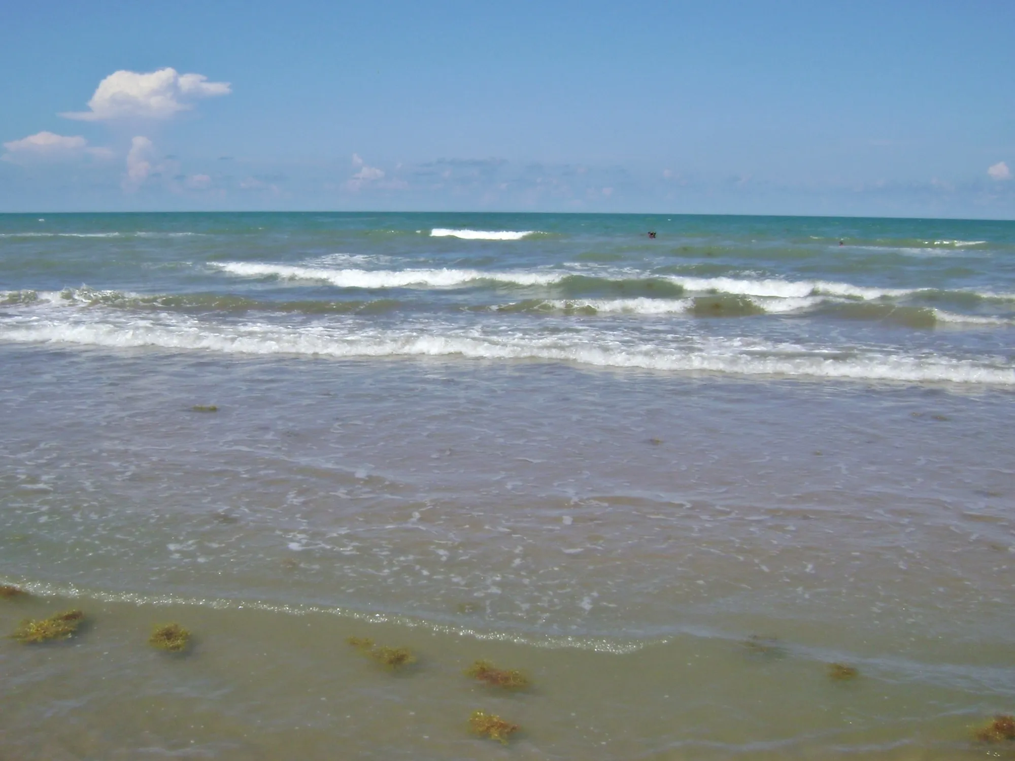 Waves breaking on Boca Chica Beach in South Texas
