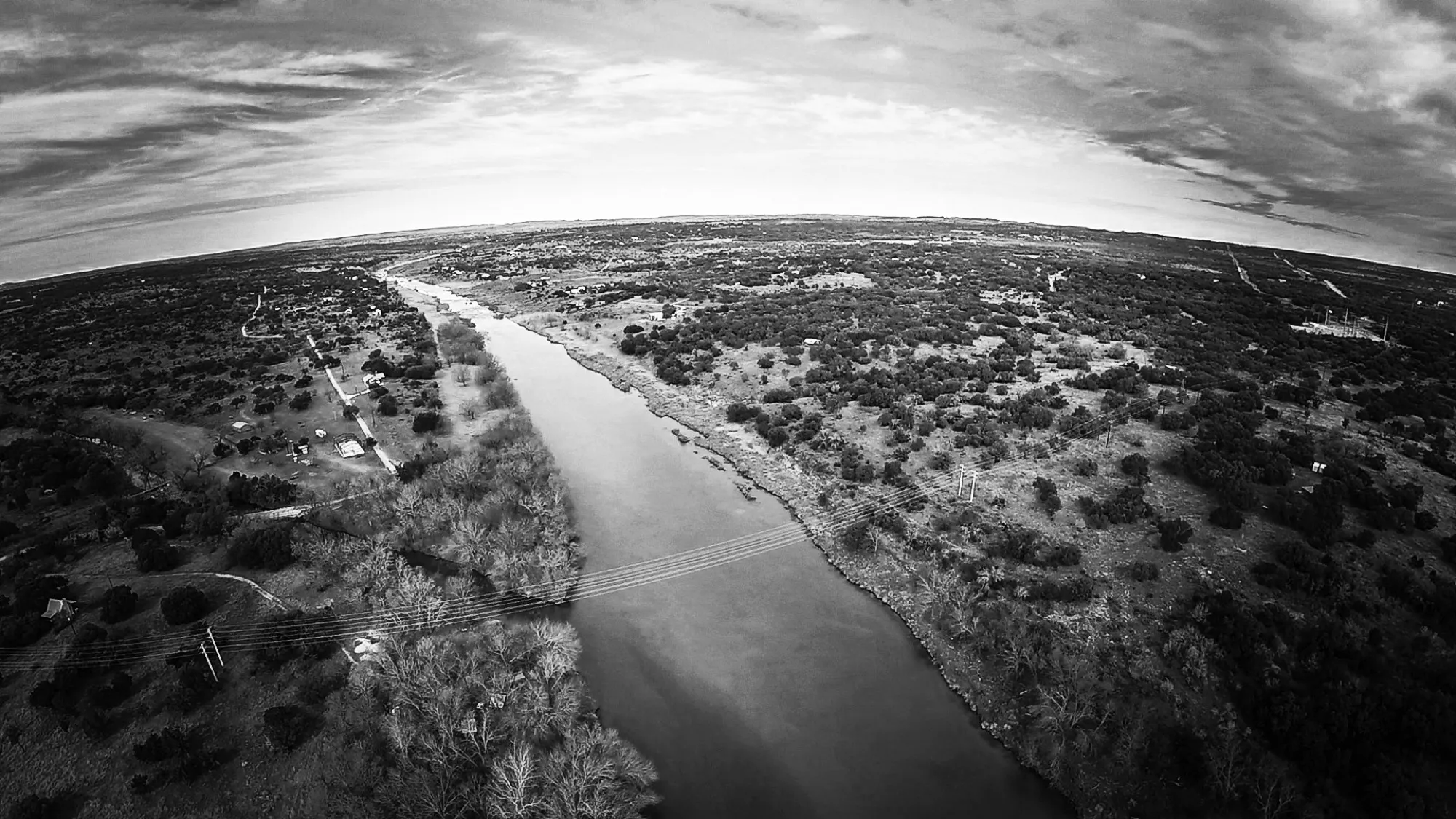 The Pedernales River flowing through limestone near Johnson City