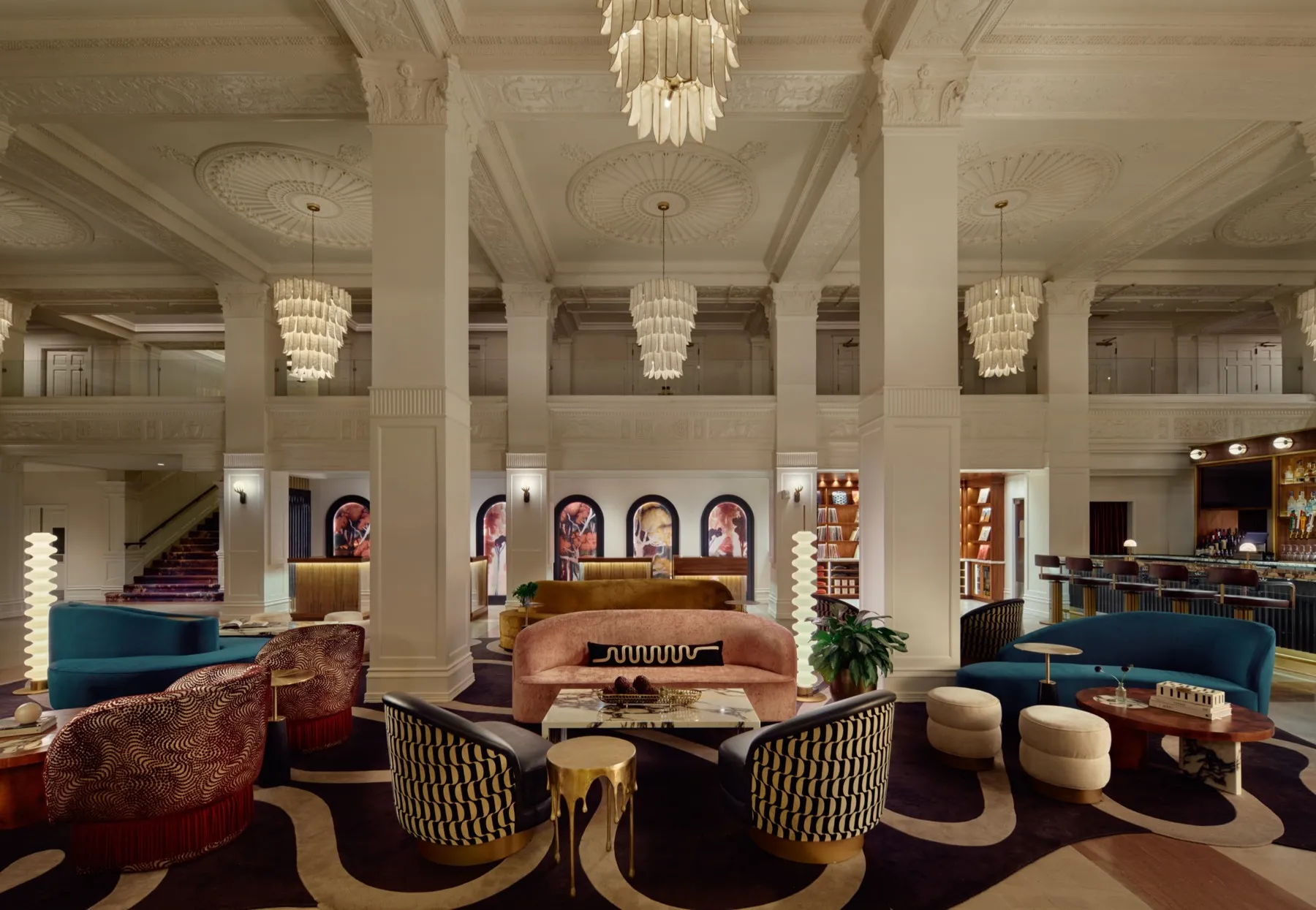 The lobby at the Gunter Hotel in San Antonio