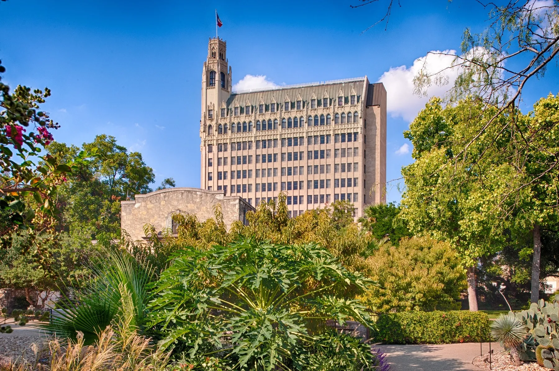The Emily Morgan hotel rising beside Alamo Plaza