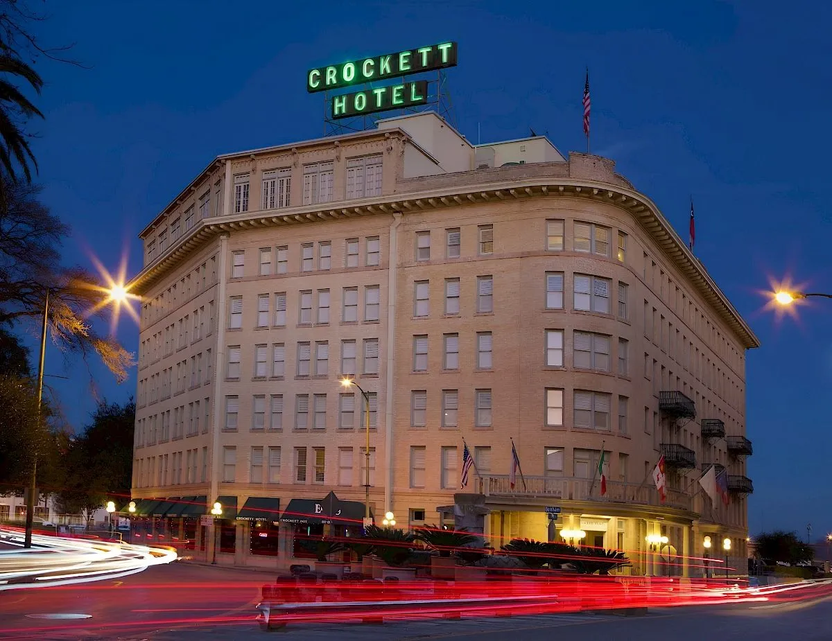 The Crockett Hotel exterior in downtown San Antonio