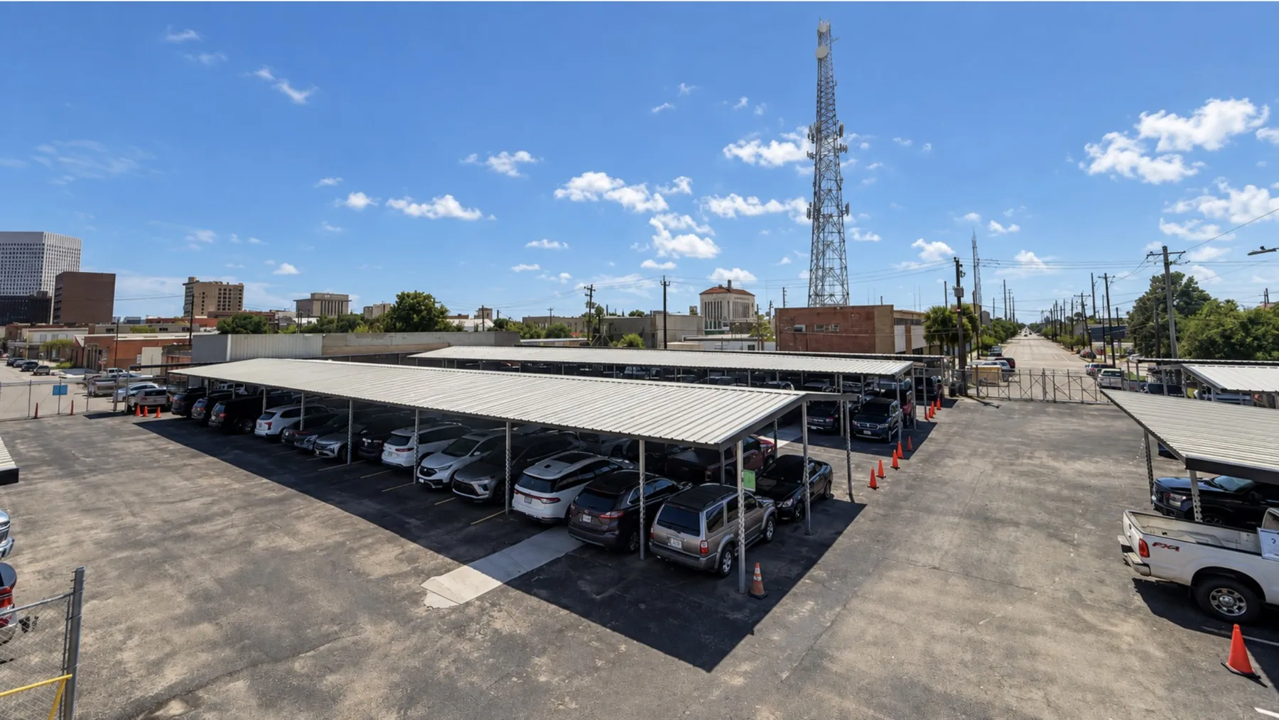 Covered spaces at EZ Cruise Parking in Galveston