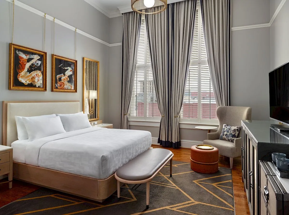 A guest room at the Tremont House in Galveston