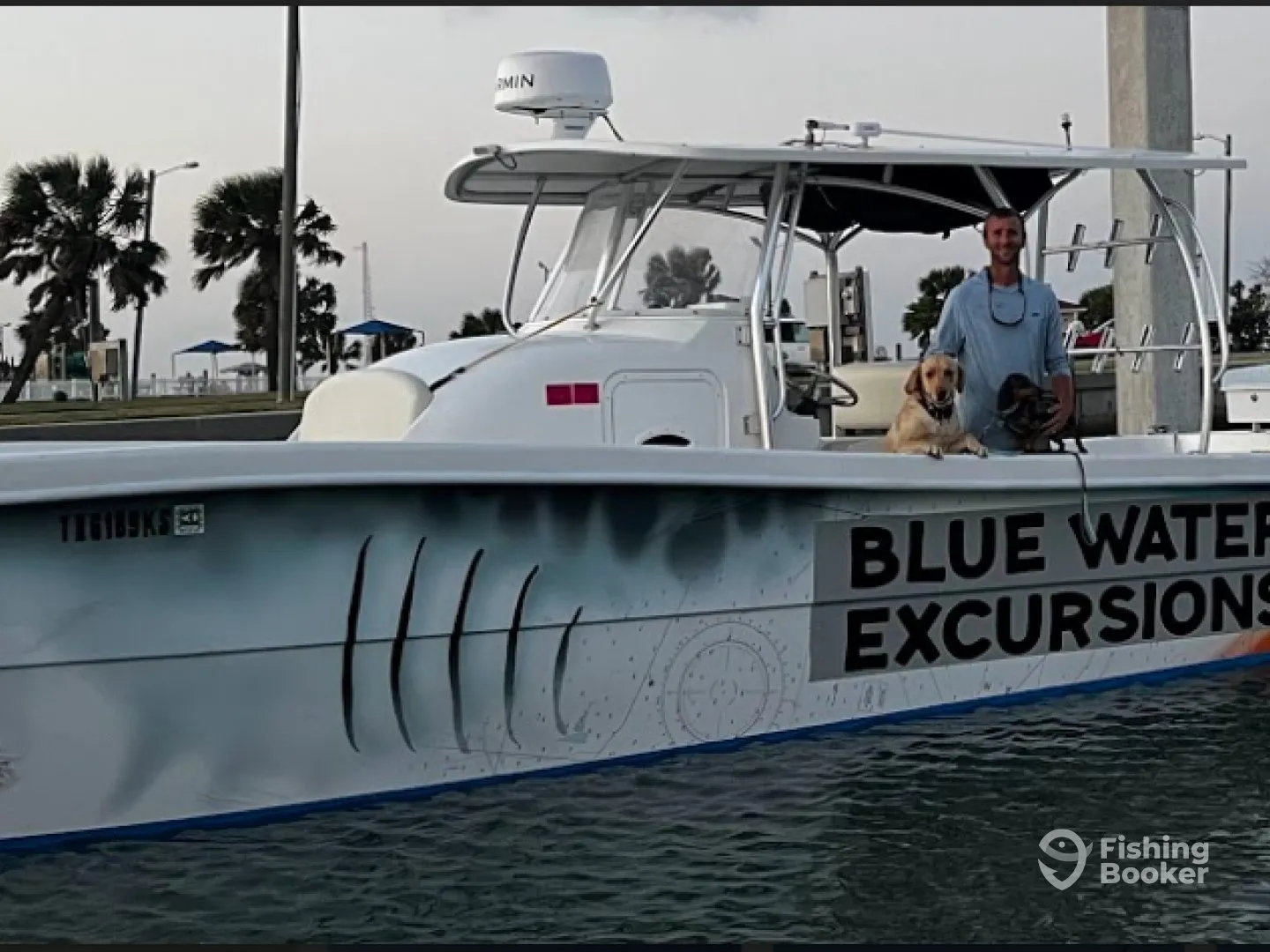 A Blue Water Excursions fishing boat