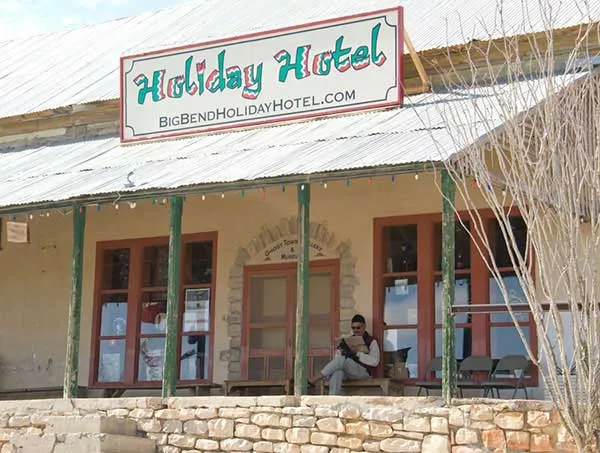 The front porch at Big Bend Holiday Hotel