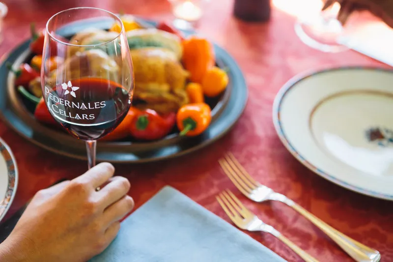 Wine and food at Pedernales Cellars