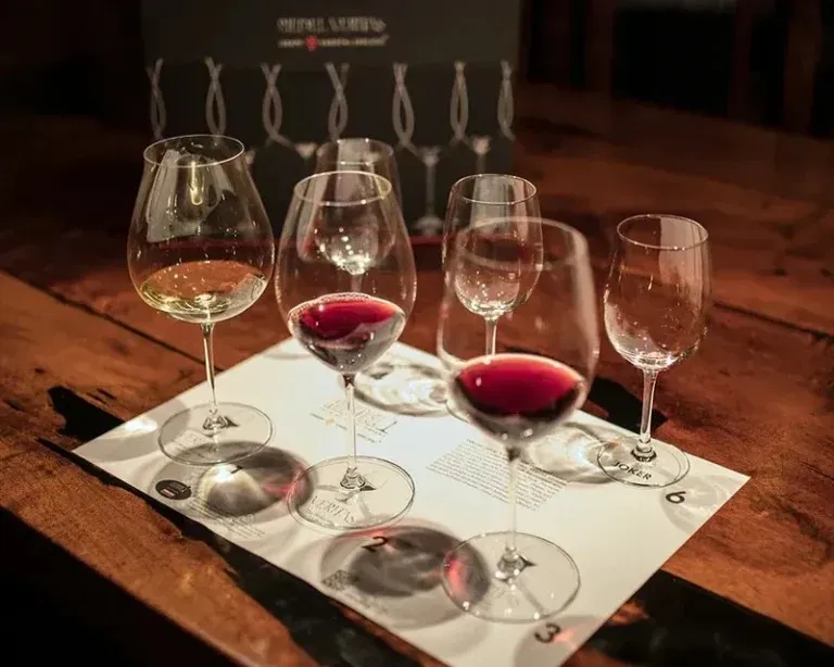 A tasting flight at Becker Vineyards