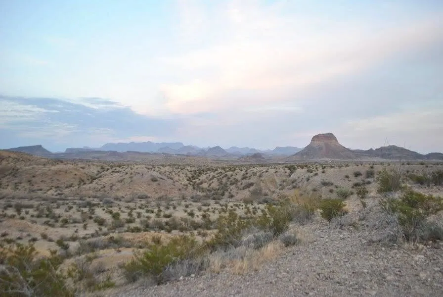 Chisos Mountains and desert terrain in Big Bend National Park