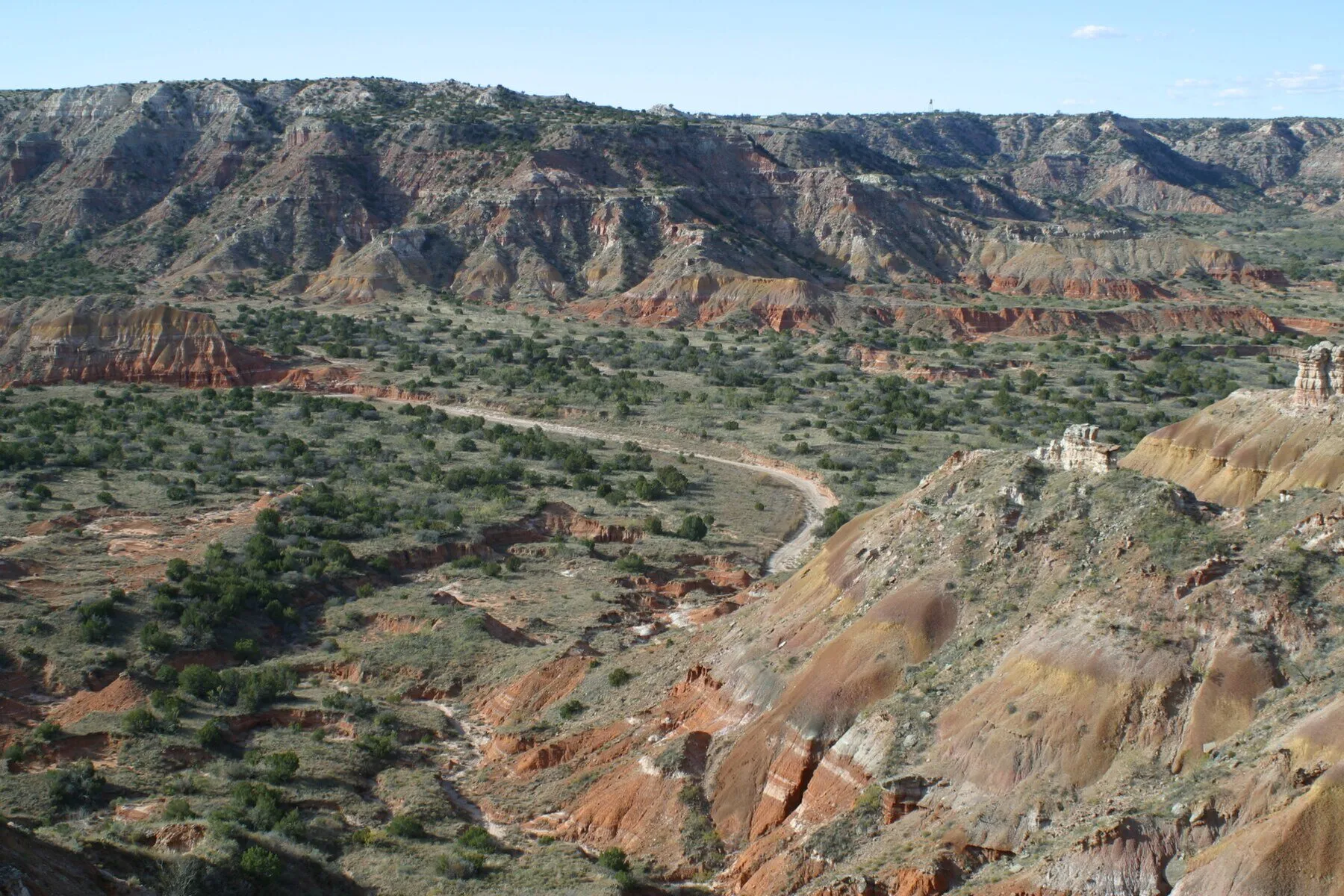 Layered canyon walls at Palo Duro Canyon