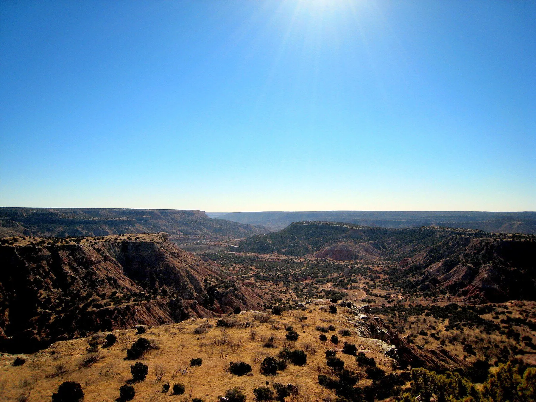 Red rock formations in Palo Duro Canyon