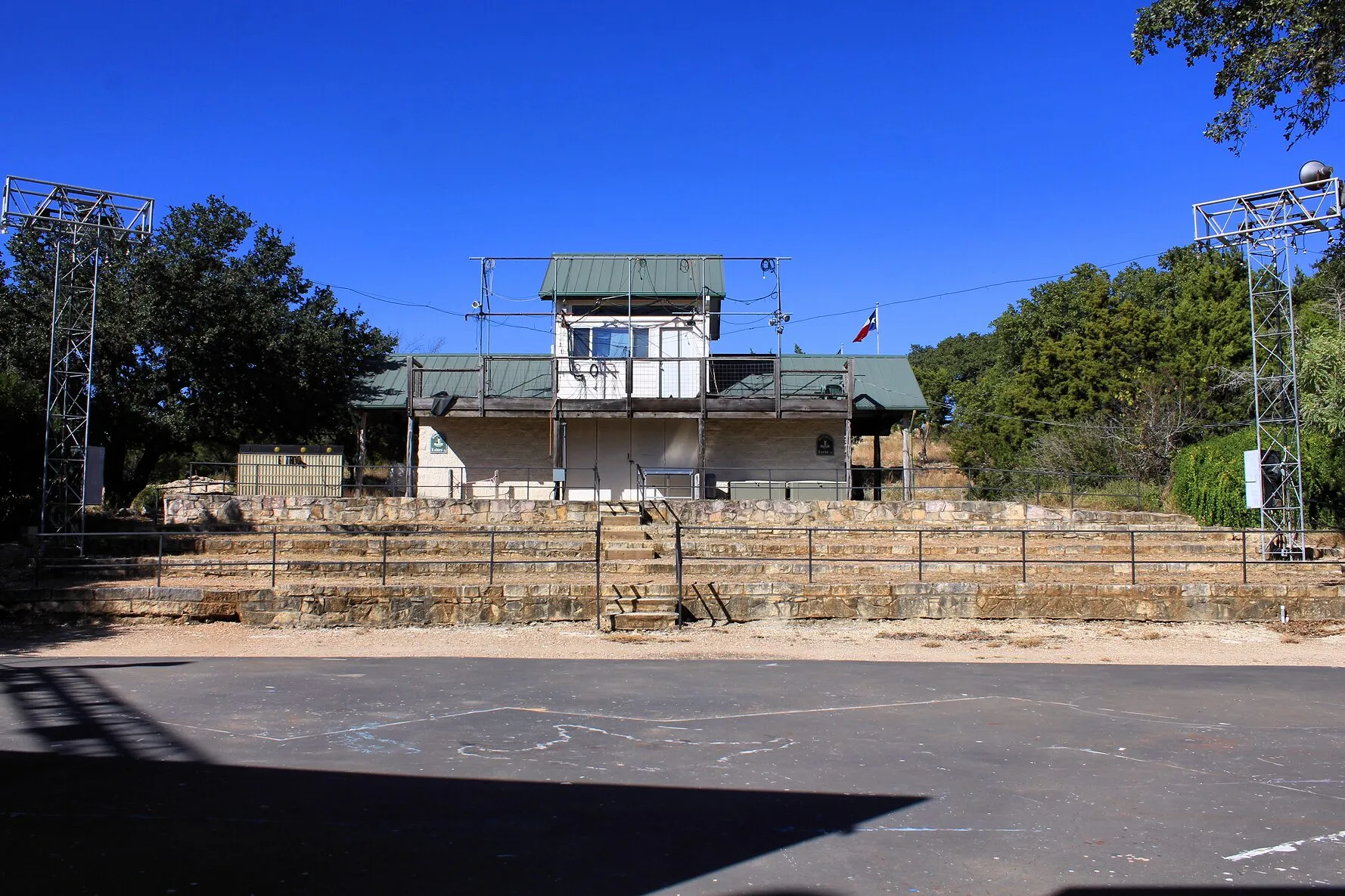 Open-air amphitheatre and stone seating at EmilyAnn Theatre and Gardens in Wimberley