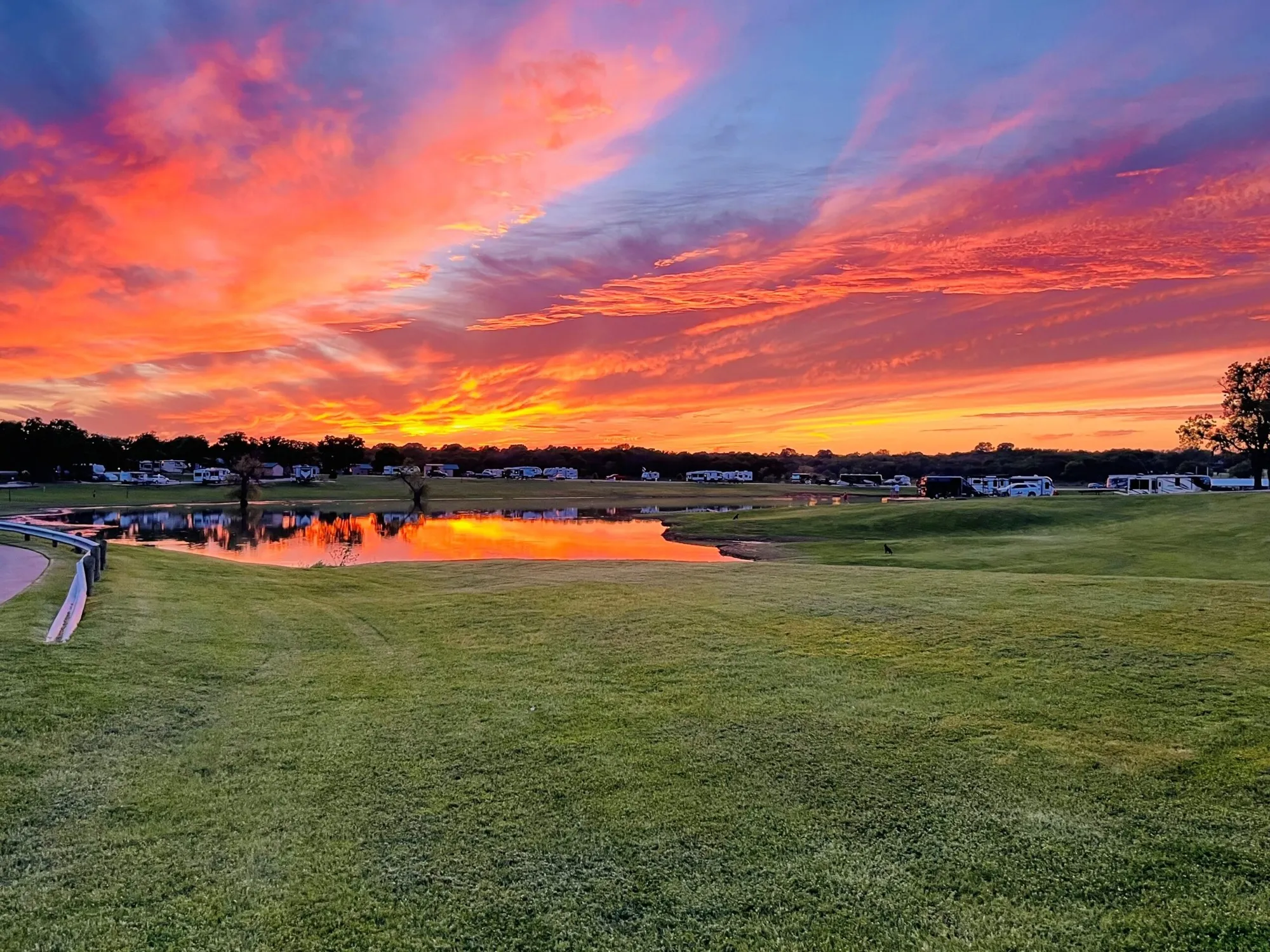 Sunset over Lake Grapevine from The Vineyards Campground